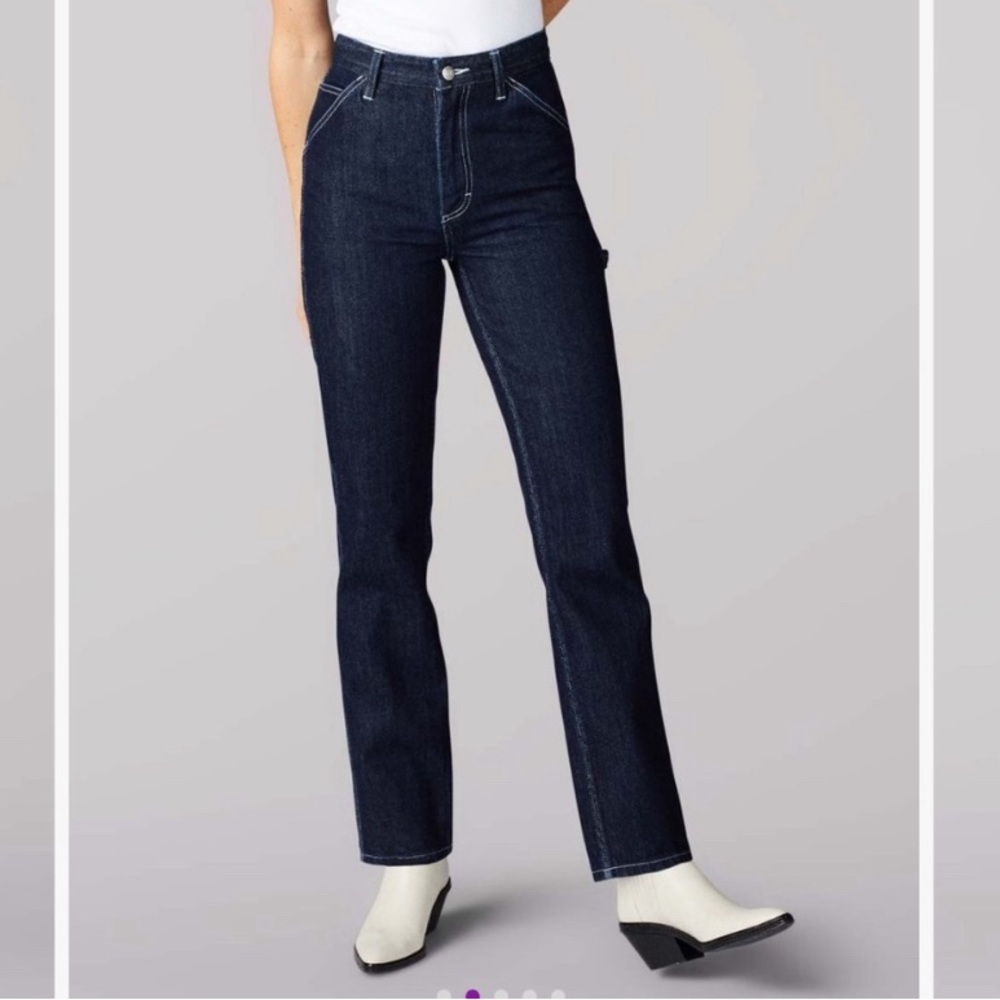 NWOT Lee Women's High Rise Dungaree Ankle Jeans Sz 28 Vintage - Picture 2 of 8